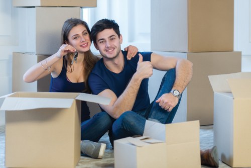 Man and van removals service operating in Dulwich residential street