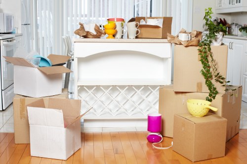 Mover preparing items safely for a Dulwich van service