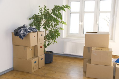 Office relocation items prepared for transport in South London