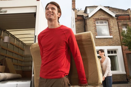 Removal van outside a Dulwich home during a local move